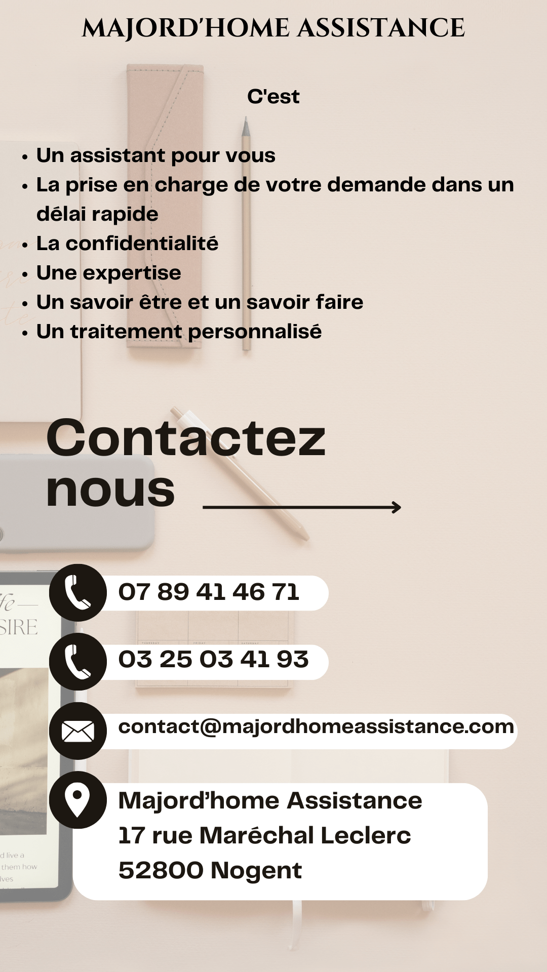https://www.majordhomeassistance.com/ information de communication